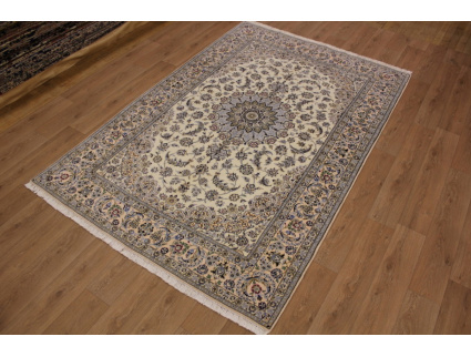 Perserteppich Nain 9la mit Seide 300x200 cm Beige