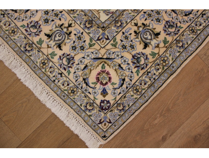 Perserteppich Nain 9la mit Seide 300x200 cm Beige