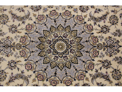 Perserteppich Nain 9la mit Seide 300x200 cm Beige