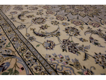 Perserteppich Nain 9la mit Seide 300x200 cm Beige