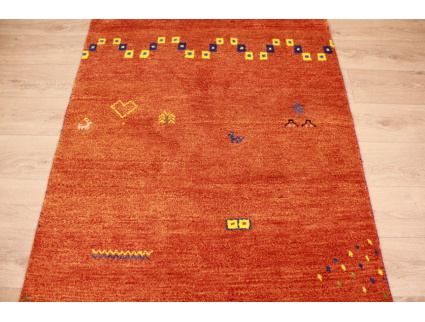 Orient Teppich "Gabbeh" reine Wolle 180x120 cm Orange