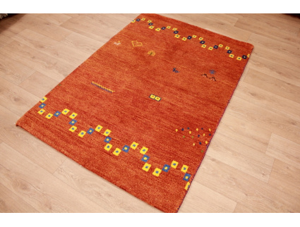 Orient Teppich "Gabbeh" reine Wolle 180x120 cm Orange