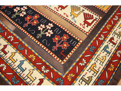 Leather carpet combination leather and carpet 231x147 cm Brown