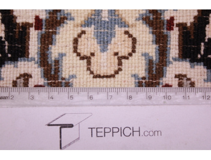 Perserteppich Nain 9la mit Seide 355x250 cm Beige