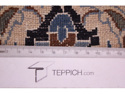 Perserteppich "Nain"  9la mit Seide 210x128 cm Blau