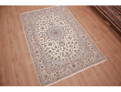 Persian carpet Nain 9la with Silk 307x203 cm Beige