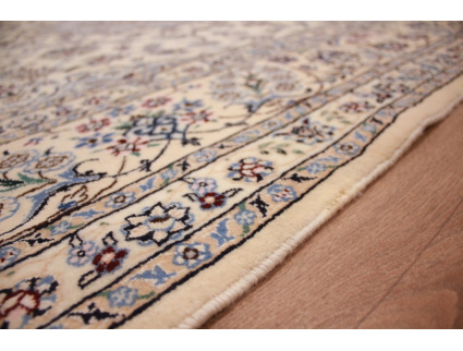 Persian carpet Nain 9la with Silk 307x203 cm Beige