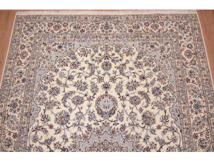 Persian carpet Nain 9la with Silk 307x203 cm Beige