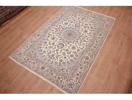 Persian carpet Nain 9la with Silk 307x203 cm Beige