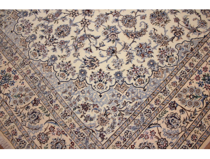 Persian carpet Nain 9la with Silk 307x203 cm Beige