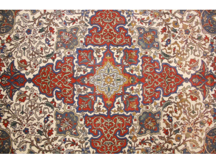 Perser Teppich "Isfahan" mit Seide 165x108 cm Beige