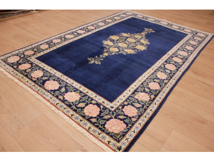 Persian carpet Ghom virgin wool 210x134 cm Dark blue