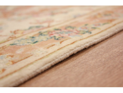 Persian carpet Tabriz Runner with Silk 151x51 cm Beige