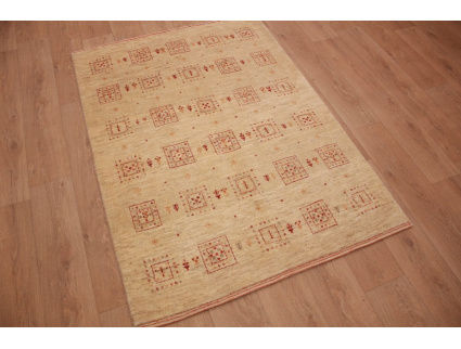 Persian carpet Gabbeh Loribaf pure wool171x124 cm Light Beige