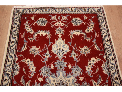 Perserteppich Nain mit Seide 140x90 cm  Rot