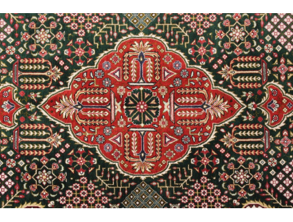 Persian carpet Ghom pure silk 124x77 cm Green