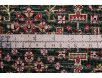 Persian carpet Ghom pure silk 124x77 cm Green