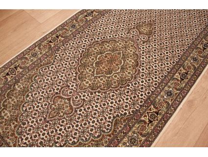 Perserteppich Täbriz Läufer mit Seide 269x77 cm Beige
