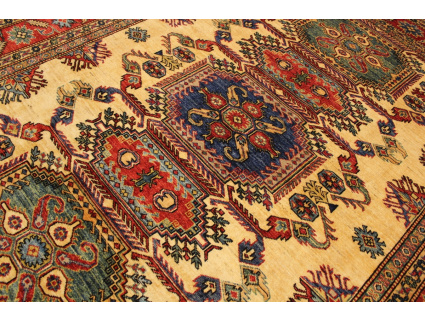 Oriental carpet Kazak virgin wool 228x185 cm Beige