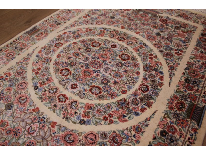 Persian carpet Ghom pure Silk 117x74 cm Beige